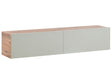 Wall Mounted TV Stand Light Green and Brown Up To 55ʺ TV Recommended 2 Cabinets Minimalist Design Living Room Beliani