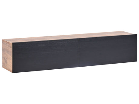 Wall Mounted TV Stand Black and Brown Up To 55ʺ TV Recommended 2 Cabinets Minimalist Design Living Room Beliani