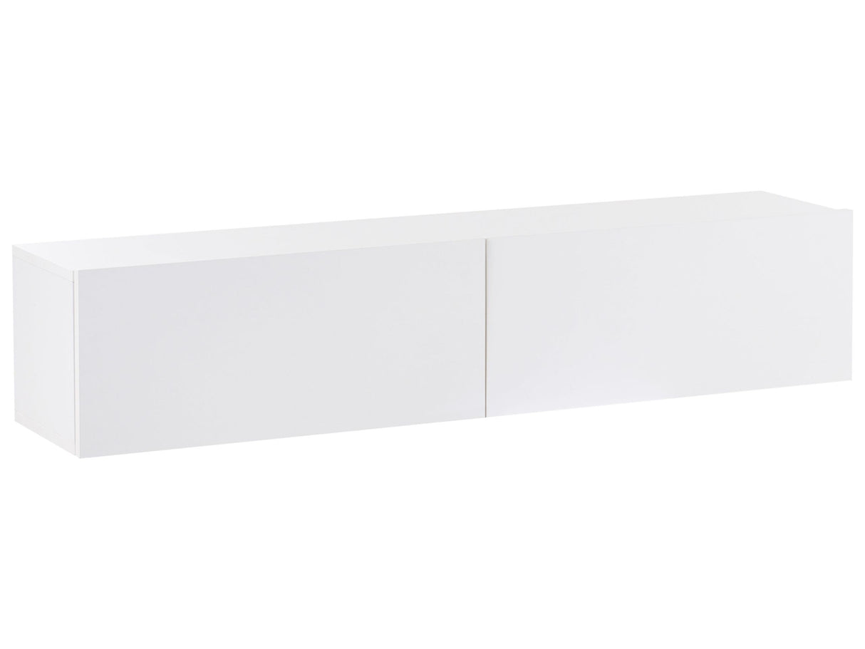 Wall Mounted TV Stand White Up To 55ʺ TV Recommended 2 Cabinets Minimalist Design Living Room Beliani