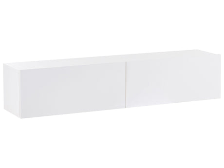 Wall Mounted TV Stand White Up To 55ʺ TV Recommended 2 Cabinets Minimalist Design Living Room Beliani