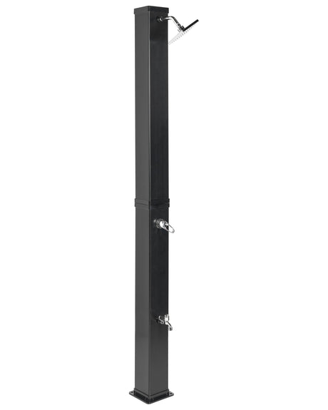 Outdoor Mixer Shower Set Black Stainless Steel with Rain Function Solar Powered Modern Garden Beliani