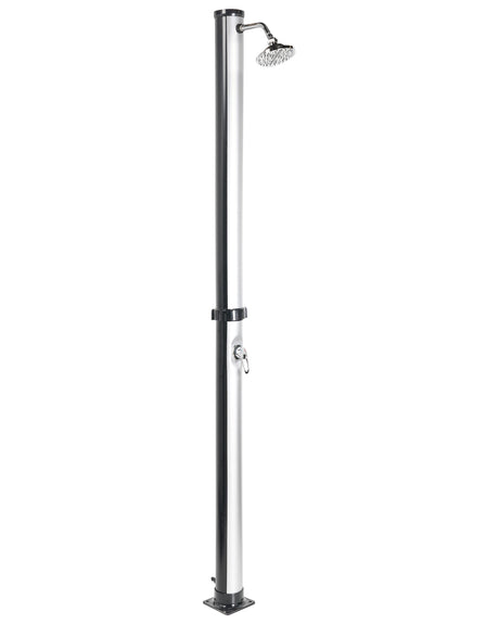Outdoor Mixer Shower Set Black and Silver Stainless Steel with Rain Function Solar Powered Modern Garden Beliani