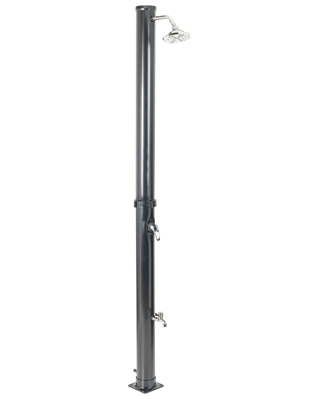 Outdoor Mixer Shower Set Black Stainless Steel with Rain Function Solar Powered Modern Garden Beliani