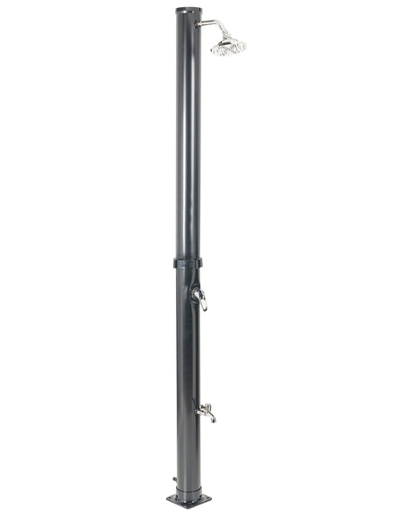 Outdoor Mixer Shower Set Black Stainless Steel with Rain Function Solar Powered Modern Garden Beliani