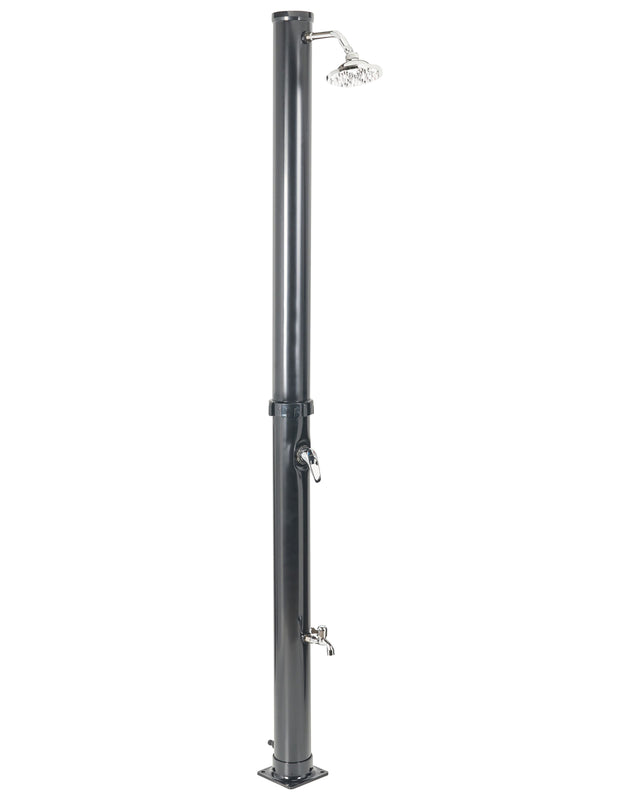 Outdoor Mixer Shower Set Black Stainless Steel with Rain Function Solar Powered Modern Garden Beliani