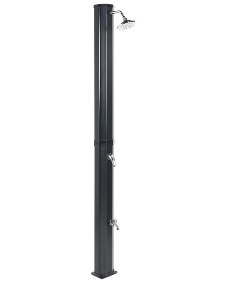 Outdoor Mixer Shower Set Black Stainless Steel with Rain Function Solar Powered Modern Garden Beliani