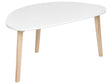 Coffee Table White MDF Table Top Pine Wood Legs Irregular Small Living Room Furniture Beliani