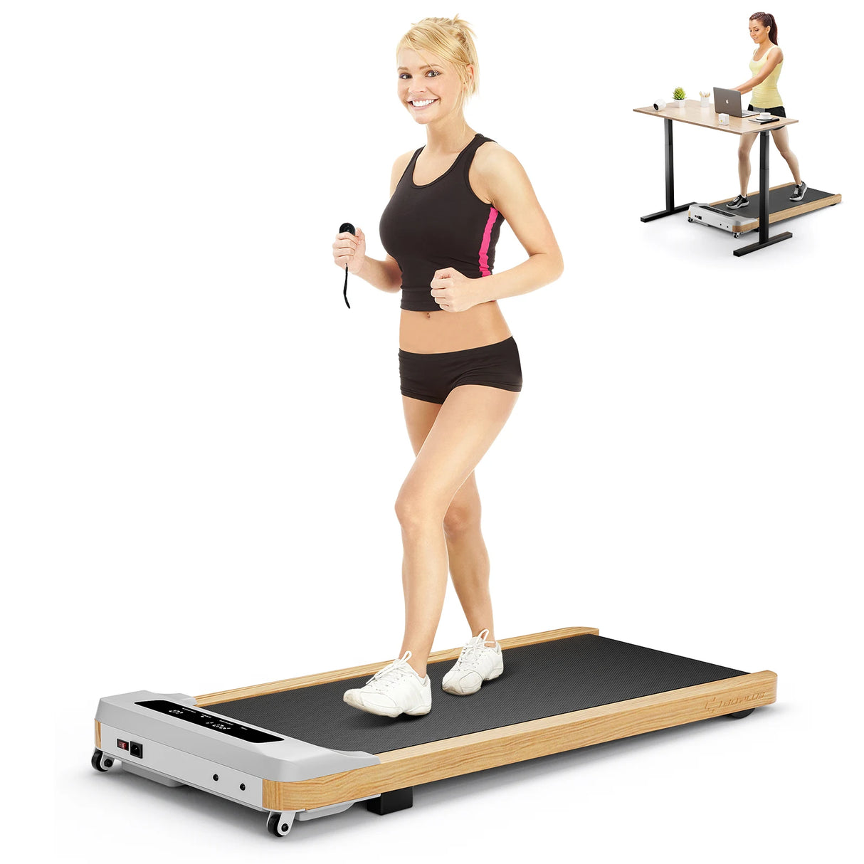 Under Desk Treadmill Walking Pad with 7-Layer Running Belt-Grey