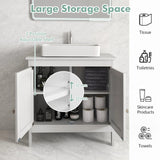 Under Freestanding Bathroom Vanity Sink Cabinet with 2 Doors-White