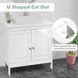 Under Freestanding Bathroom Vanity Sink Cabinet with 2 Doors-White