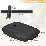 Fillable Universal Offset Umbrella Base with Cross Base and Wheels-Black