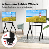 Height Adjustable Floor TV Stand with AV Shelf