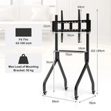 Height Adjustable Floor TV Stand with AV Shelf
