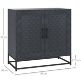 HOMCOM Modern Sideboard, Freestanding Sideboard Storage Cabinet with Adjustable Shelf and 2 Doors for Living Room, Black