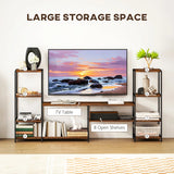 HOMCOM TV Unit for TVs up to 55 Inches, Industrial TV Stand with Storage Shelves, Entertainment Centre for Living Room, Bedroom