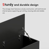 HOMCOM 113L Storage Chest, Storage Box with Flip-Top Lid and 2 Safety Hinges, Storage Trunk for Living Room, Entryway, 100 x 40 x 40 cm, Black