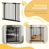 PawHut Adjustable Safety Gate w/ One Extensions, Four Adjustable Screws, Black