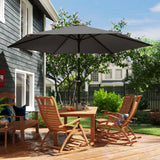 Outsunny 2.6 m Garden Parasol Umbrella with Aluminium Pole, Outdoor Patio Umbrella with Tilt and Crank, Vent, Black