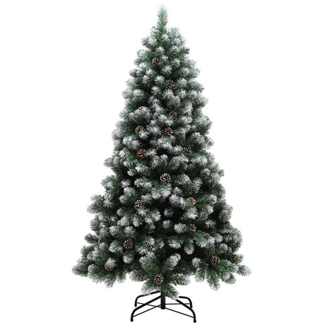 HOMCOM 6ft Snow-Dipped Artificial Pine Christmas Tree