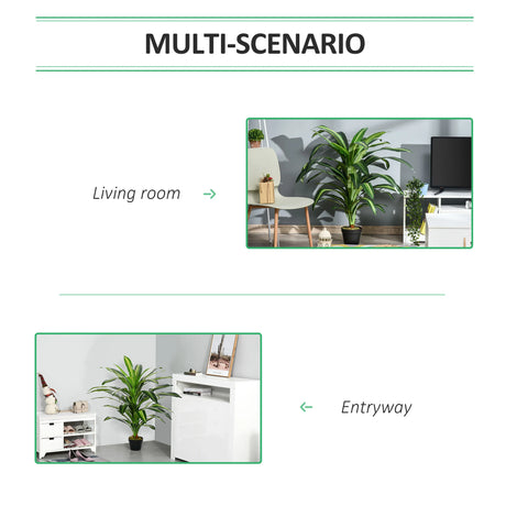 Outsunny Artificial Plant in Pot, Fake Plant for Home Indoor Decor, 110cm, Green