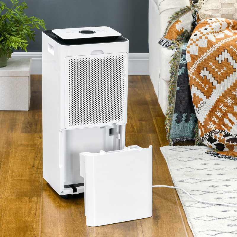 HOMCOM 3500mL Portable Dehumidifier with Air Purifier, 24H Timer, 5 Modes, 16L/Day, for Home Laundry, White