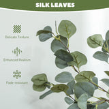 HOMCOM Set of 2 Decorative Artificial Tree, 4ft/ 120cm Silk Eucalyptus Trees with 230 Silver Dollar Leaves in Pot, Fake Plants for Home, Office, Living Room, Indoor Decor