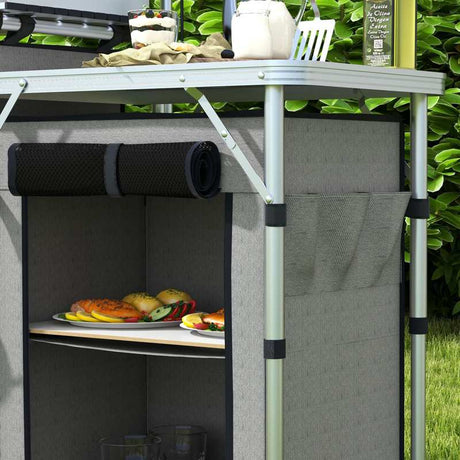 Outsunny Multi-Storage Portable Camping Kitchen, with Carry Bag