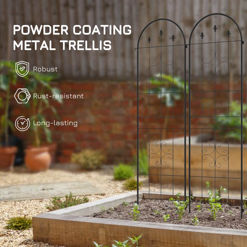 Outsunny Set of Two Spiral Anchor Garden Trellis Panels