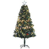 HOMCOM 6ft Pre-Lit Xmas Tree with Decorations, Green, Blue and Warm White