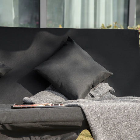 Outsunny Three-Seater Garden Swing Bed - Black