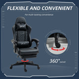 Vinsetto Computer Gaming Chair with Footrest, Video Gaming Chair for Adults with 130 Reclining Back, Desk Chair with Lumbar Support and Adjustable Height, Black