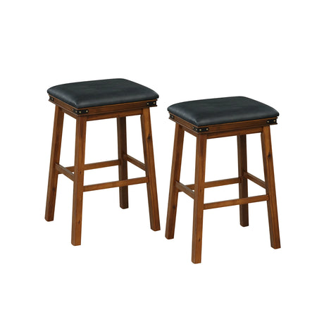 Set of 2 24/30 Inch Dining Bar Stool with Rubber Wood-30 inches