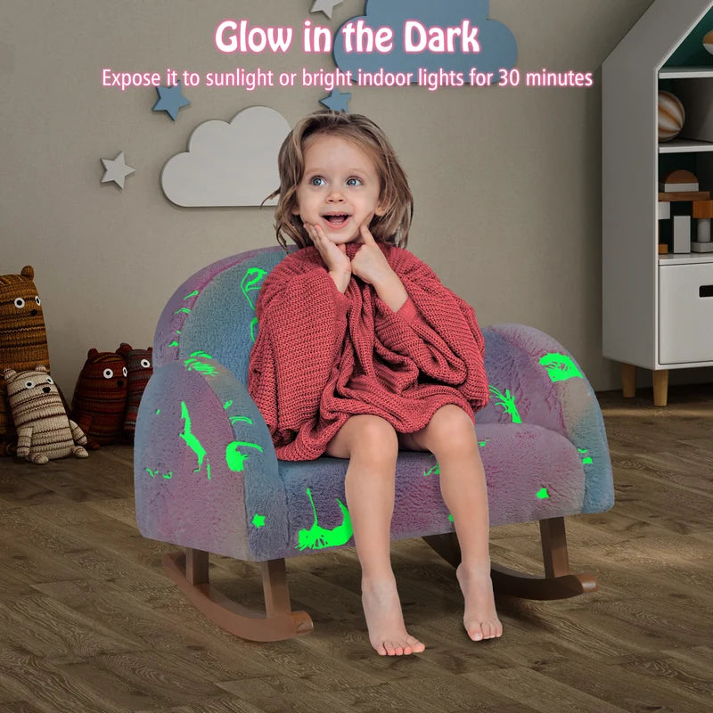 Rocking chair children Children&#39;s sofa Glow in the dark Children&#39;s armchair upholstered in flannel fabric
