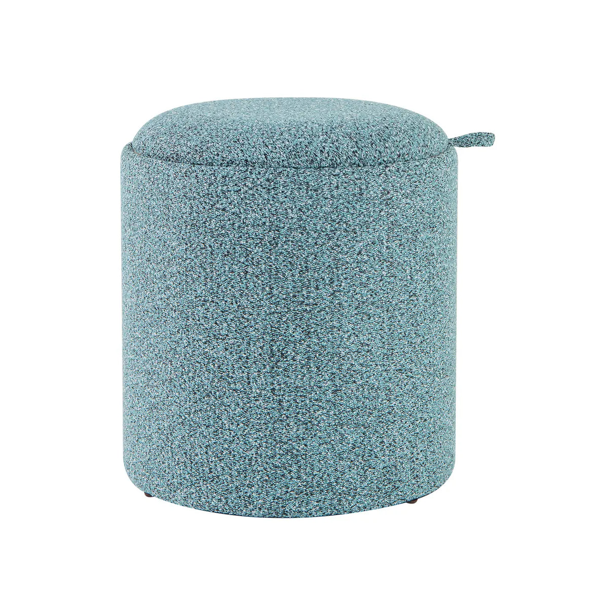 Upholstered Storage Round Ottoman Set of 2 with Reversible Tray-Blue