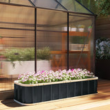 Outsunny Galvanised Raised Garden Bed, 5 x 2 x 1 ft Metal Planter with Gloves and Folded Edging, Dark Grey