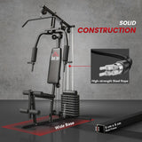HOMCOM Multifunction Home Gym Machine, with 45kg Weight Stacks, for Strength Training