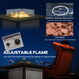 Outsunny 81 x 81cm 50,000 BTU Gas Fire Pit Table - Grey
