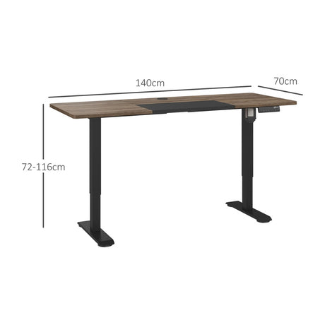 Vinsetto 72-116cm Adjustable Electric Standing Desk, with LED Display - Black