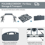 Outsunny Camping 4-Seat Table Set W/Chairs-Black/Grey