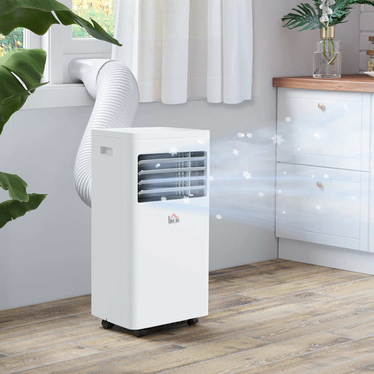 HOMCOM 7000 BTU Air Conditioning Unit, 3-in-1 Portable Air Conditioner, Dehumidifier, Cooling Fan with 2 Speeds, 24H Timer, Remote Control, Digital Display, Window Venting Kit, 26m2