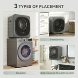 HOMCOM 4kg Vented Tumble Dryer with 5 Drying Mode, 800W Compact Freestanding Front Tumble Dryer Grey