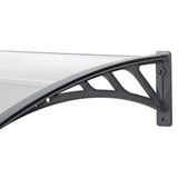 Outsunny Front Door Canopy Outdoor Awning Aluminium Rigid Plastic Polycarbonate Rain Shelter UV Water Rain Resistant 196 x 75cm Clear