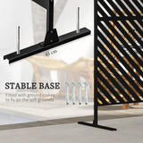 Outsunny 6.5FT Decorative Outdoor Divider, Metal Privacy Screen with Stand, Triangle Style, Black