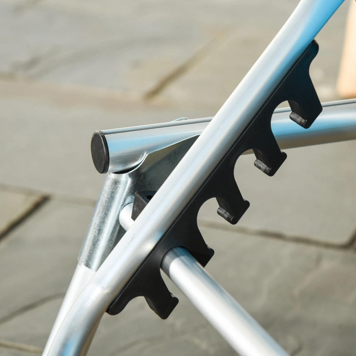 Outsunny Foldable Outdoor Sun Loungers Set of 2, Reclining Lounge Chair Camping Bed Cot with Pillow 4-Level Adjustable Back Aluminium Frame, Blue