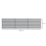 Outsunny 4 Pole Camping Windbreaks, Beach Wind Shield Shelter with Carry Bag and Steel Poles, 540cm x 150cm, Grey and White