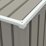 Outsunny 7.7 x 5.7ft Outdoor Garden Storage Shed, Metal Tool House with Ventilation and Sliding Doors, Light Grey