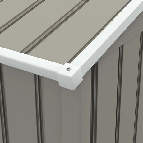 Outsunny 7.7 x 5.7ft Outdoor Garden Storage Shed, Metal Tool House with Ventilation and Sliding Doors, Light Grey