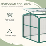 Outsunny Aluminium Polycarbonate Greenhouse Cold Frame Grow House, Openable Top for Flowers and Vegetables, 130x70x61cm