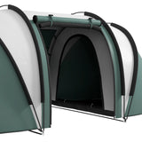 Outsunny Two-Man Tent, with Bedrooms, Living Room and Canopy - Dark Green