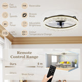 HOMCOM Ceiling Fan with Lights, Dimmable LED Mount Ceiling Fan Light with Remote App Control for Bedroom, Black